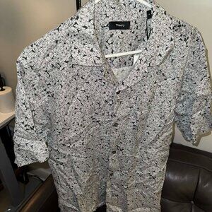 Theory Men's Short Sleeve Button Down Floral Shirt - M - 75% OFF (MRSP $165) NWT